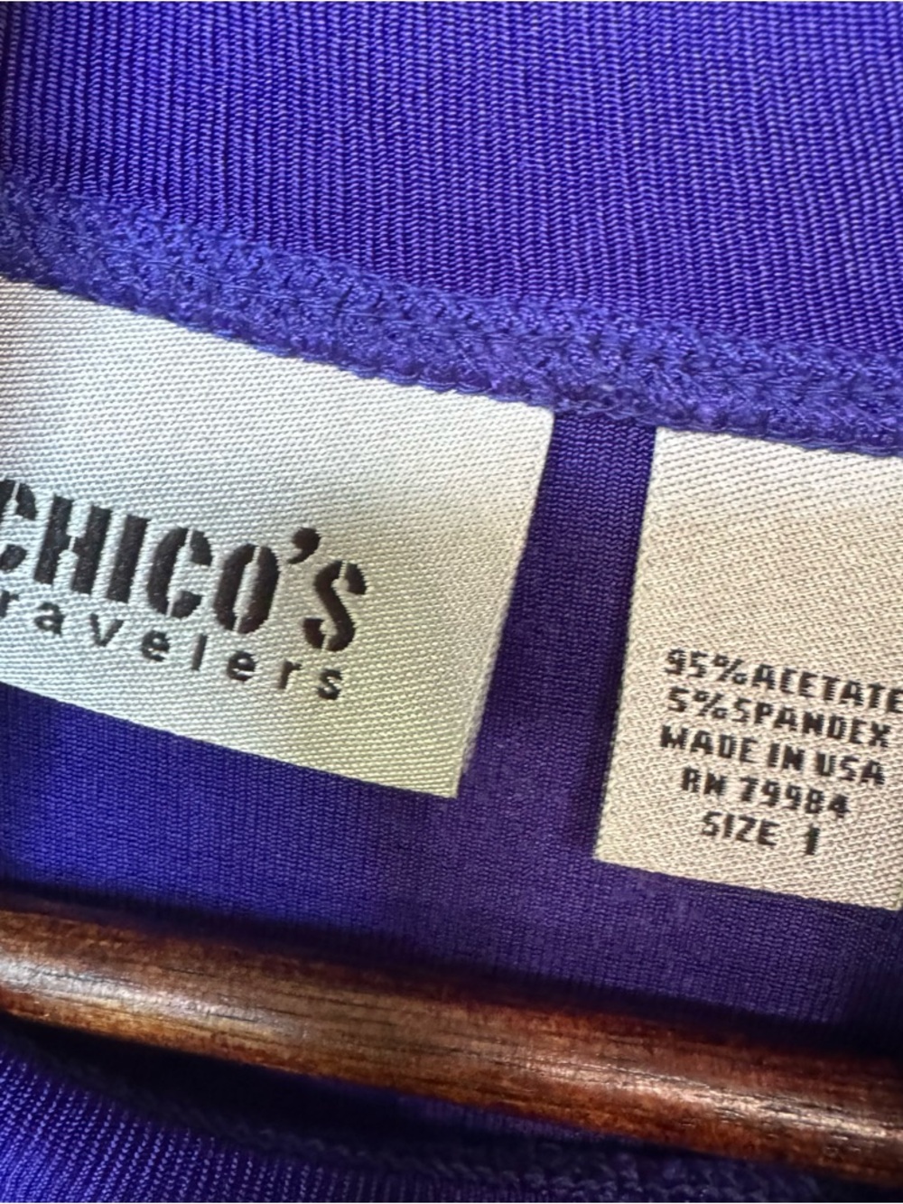 Chico's Travelers Purple Mock Neck Top Sleeveless Size 1 (Medium) Made in USA - Picture 3 of 10